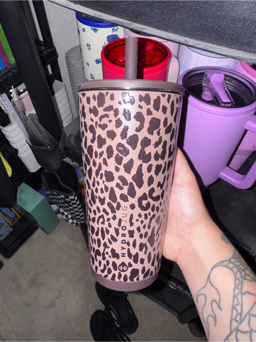 HydroJug Leopard Print Tumbler with Brown Spots